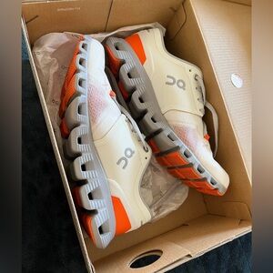 On Running Kids Sneakers in Cream and Orange